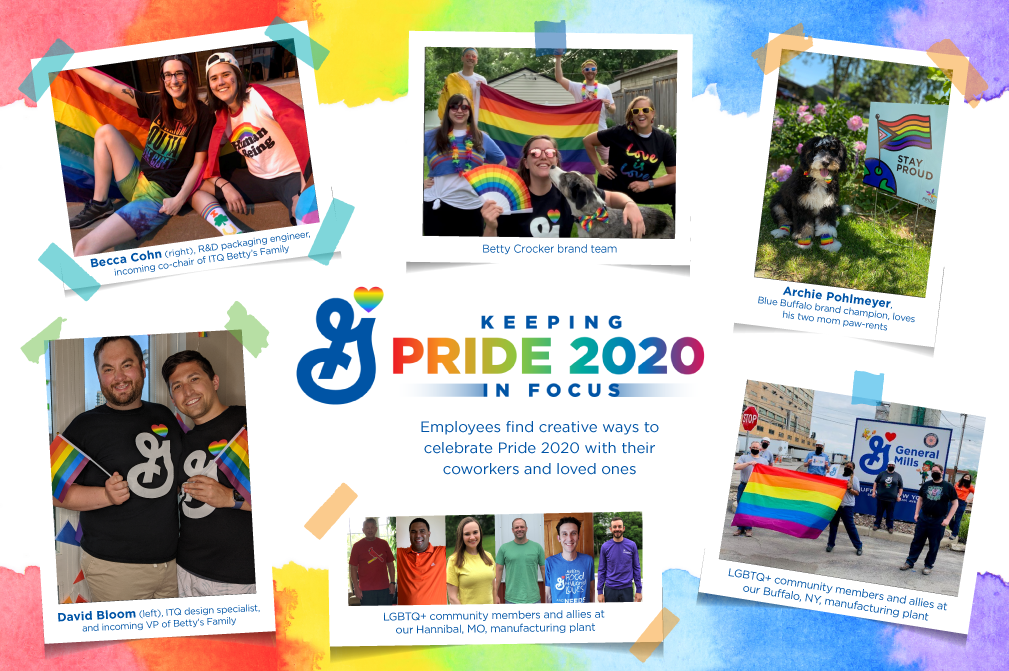 Collage of employee celebrating Pride month