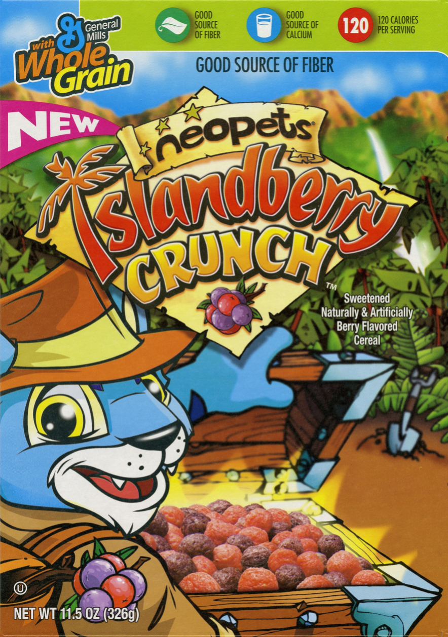 Neopets Islandberry Crunch cereal from 2005