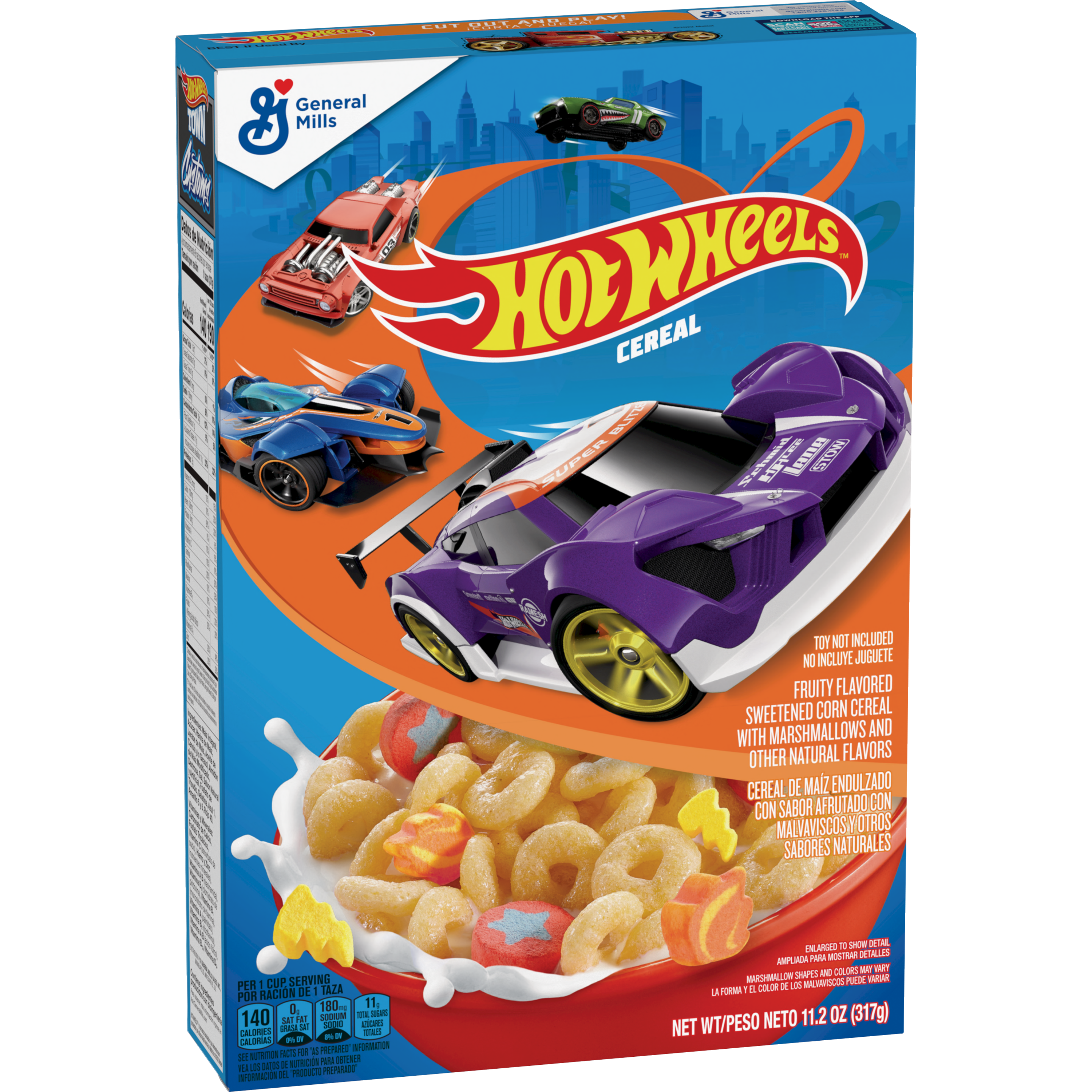 Box of Hot Wheels cereal