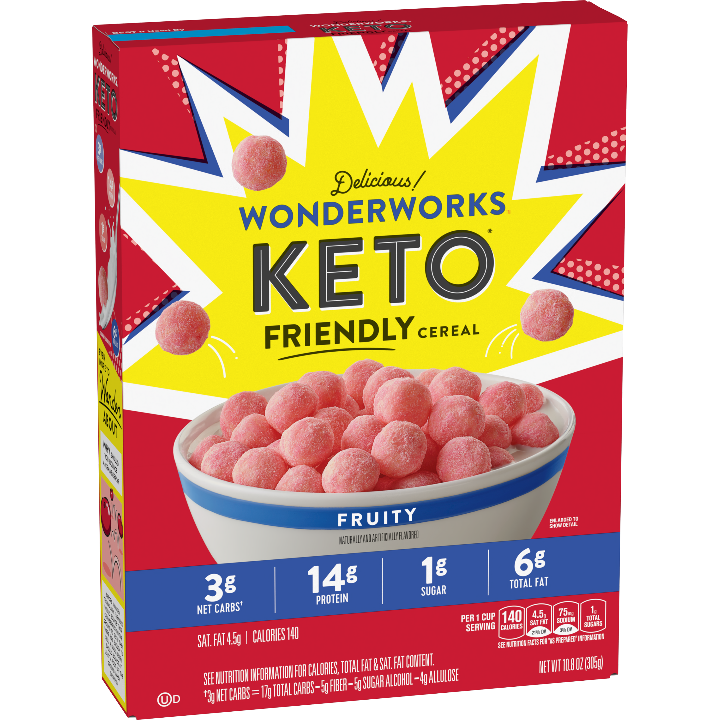 Box of Wonderworks Keto-friendly fruity cereal
