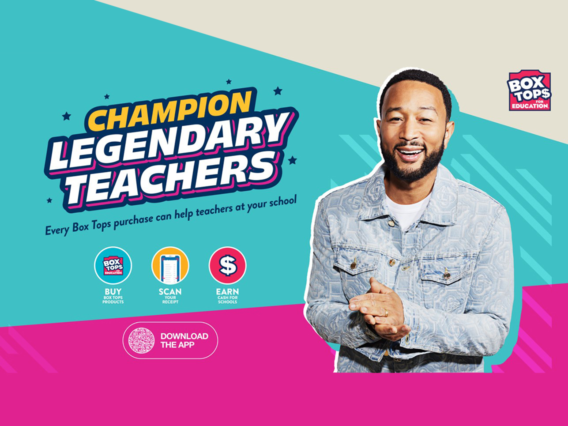 John Legend and Box Tops for Education Champion Legendary Teachers  by Supporting Schools in Need This Back-to-School Season 
