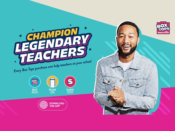 John Legend and Box Tops for Education Champion Legendary Teachers by Supporting Schools in Need This Back-to-School Season